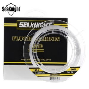 Línea trenzada SeaKnight 50M 100M 100% Material japonés 3-100LB Pesca de fluorocarbono s Fibra de carbono Líder Fly Carpa de hundimiento rápido 221019