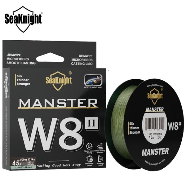 Ligne de tresse SeaKnight Marque MONSTERMANSTER W8 II 150M300M500M 8 brins de coulée de fil tressé Ligne de pêche 15-100LB Lisse Multifilament 230619