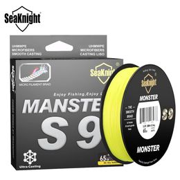 Línea trenzada SeaKnight S9 MONSTER/MANSTER 300M 500M 9 hilos Línea de pesca Super fuerte PE Tecnología de gran angular verde Línea de pesca de agua salada 231201