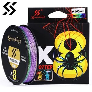 Ligne de tresse Sougayilang X8 pêche tressée mouchetée 150M 1797LB Multifilament Super fort PE Invisible 230614