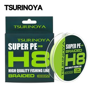 Braid Line Tsurinoya 300m 150m 100m 8 Weeven PE-visserlijn H8 Ultra-lange gieting 8 streng gevlochten gladde multifilament lijn 14-50 lb 230506