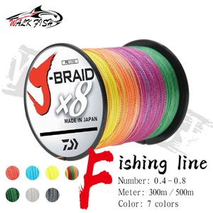 Braid Line Walk Fish Japan 8x Vislijn 300m 500m 8 Strengen Gevlochten vislijn Multifilament PE -lijn voor karper Vissersdraad 230506