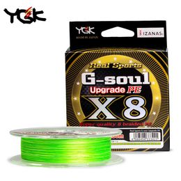 Ligne de tresse YGK G-SOUL X8 mise à niveau ligne de pêche tresse Super forte 8 brins ligne Multifilament PE 150M 200M japon 14LB 16LB 22LB 60LB 231016