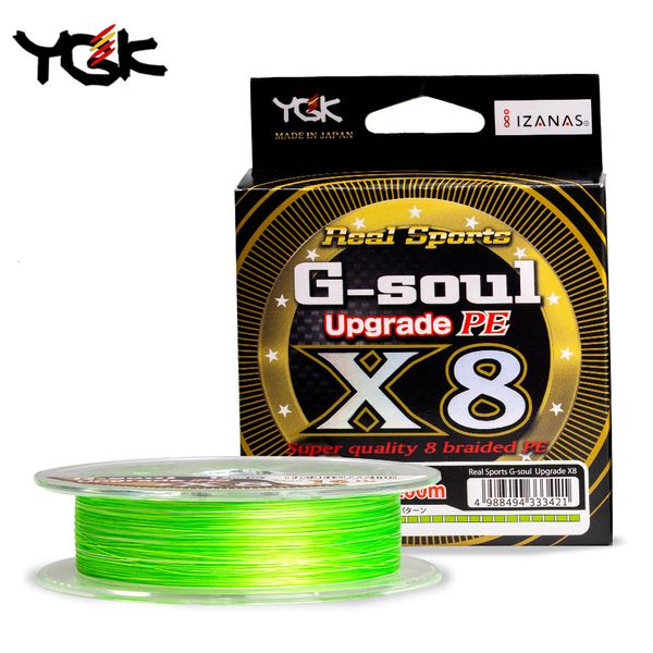 Ligne de tresse YGK G-SOUL X8 Mise à niveau de la ligne de pêche à la tresse Ligne de PE multifilament à 8 brins super forte 150M 200M Japon 14LB 16LB 22LB 60LB 230619