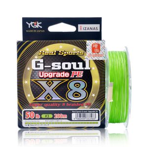 Braid Line YGK Original G-SOUL X8 mise à niveau tresse ligne de pêche 150M 200M Super forte 8 brins Multifilament PE ligne japon 14LB 16LB 60LB 230830