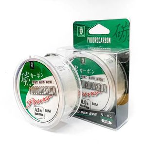 Ligne de tresse ZUKIBO 50M 100% véritable ligne de pêche en fluorocarbone ligne de fibre de carbone japonaise ligne de leader monofilament avant Wireway Transparent 230927