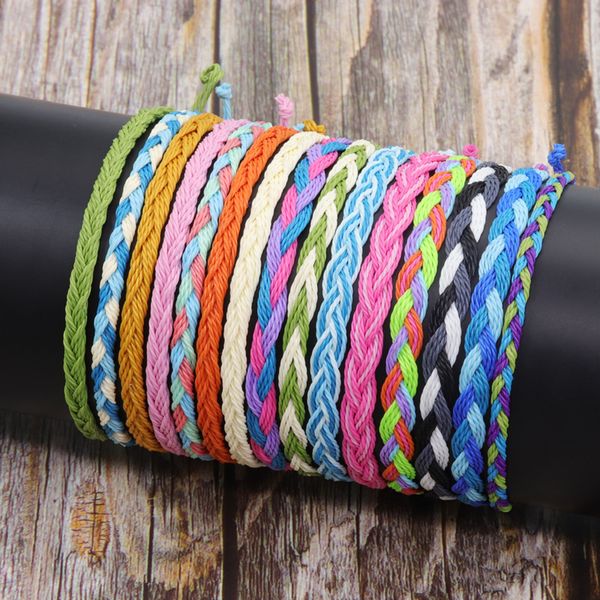 Bracelets tressés hommes femmes bracelet à corde tissée faite à la main 32 couleurs yoga bracelet meilleur ami