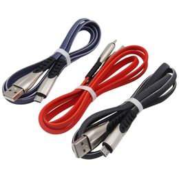 Gevlochten snellader USB-kabels Type C Micro-oplaadkabel Zinklegering 1M voor Samsung OPPO Realme