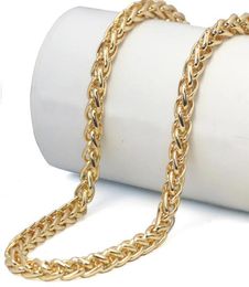 Link de trigo de oro trenzado Collares de cadena Franco Man Gold Spiga Chain Spiga Chain Hip Hop Hop Jewelry7306329