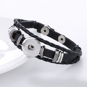 Gevlochten lederen armbanden voor vrouwen man antieke zilveren bedels cirkel cross knop knop armband sieraden cadeau multilayer kralen wrap armbanden