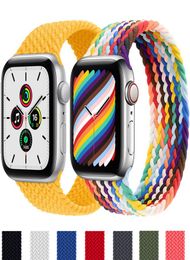 Boucle solo tressée pour la bande de montre Apple 44 mm 40 mm 45 mm 41 mm Bracelet à courroie élastique en nylon iwatch 3 4 5 SE 6 7 STRAP3161373