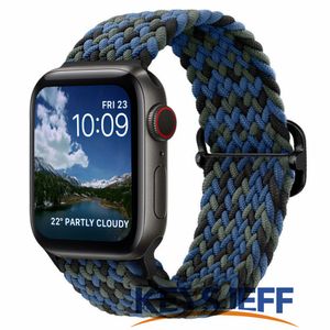 Bracelet tressé compatible avec les bracelets Apple Watch 45/41 mm, 44/40 mm, 42/38 mm, bandes élastiques de sport à boucle solo pour iWatch Series 7 6 5 4 3 2 1 SE 84007