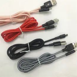 Cables USB trenzados Tipo C V8 Micro 1M/3ft 2M/6ft 3M/10ft Datos 2A Cable de cargador rápido Línea de cuerda tejida y cable C a C para teléfono