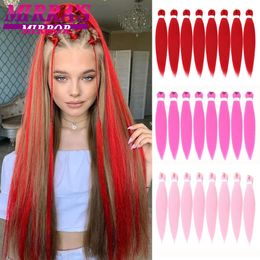 Braaide haar vooraf uitgekeurde 26 inch 90 g synthet Jumbo Braiding Hair Extensions for African Crochet Braids Red Peach Pink Pigtail 240506