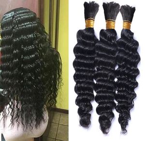 Tressage Deep Wave Crochet tresses Bulk Deep Curly Hair Bulks pour micro anneau perles