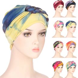 Braids Print Chemo Caps Women Indian Tulband Underscarf Wrap Bonnet Beanies Cancer Hat Haarverlies Islamitische hoofddoekhoofddeksel Cover