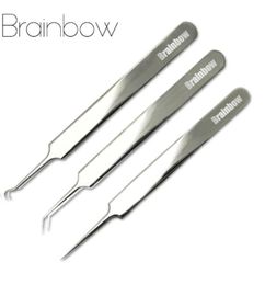 Brainbow 3PCACK Blackhead Twezers Blackheadbilem Removers Point Bend Gib Head Comedone Acné Extracteur Makeup Tools2662547