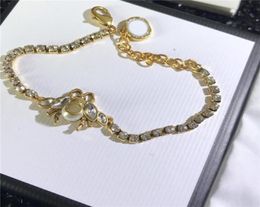 Bramd Bee Diamanten Armband Strass Designer Armband Letter Bangle Vrouwen Bedelarmbanden Cadeau Voor Feest Verjaardag9896857