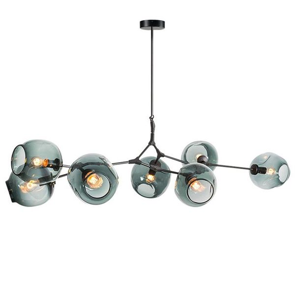 Branchement bulle pendentif LED lumières or noir corps nordique salle à manger cuisine lumière design suspension lampe AC110V 220V3287