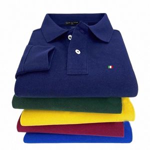 Merk 100% Cott Lg Mouw heren Polo Shirts Effen Kleur Casual Polo Shirts voor Mannen Nieuwe S Herfst Basic Pique cott Polos 1019 #