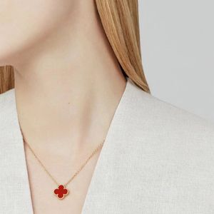 Marque 15mm trèfle mode charme unique fleur Cleef diamant Agate or collier de créateur pour les femmes