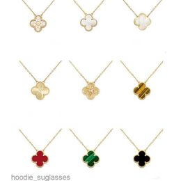 Marca 15 mm Collar de trébol Encanto de moda Collar de flor única Cleef Collar de diseñador de oro de 18 k de ágata de diamante de lujo para mujeres B7sr6