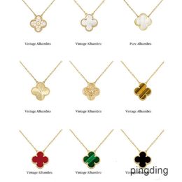 Collar de trébol de 15mm de marca, collar de moda con una sola flor, collar de Vans, ágata de diamante de lujo, collar de diseñador de oro de 18k para mujer