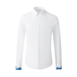 Marque 2021 hommes chemises personnalisé manchette impression chemise en gros usine ventes directes hommes chemises habillées décontracté coton chemise homme