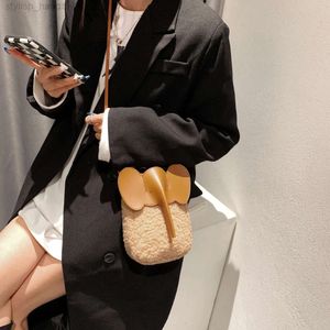 Sacs à bandoulière en poils d'agneau pour femmes, sac à bandoulière de marque de luxe de styliste pour téléphone portable, sacs à main et bourses d'hiver 2021