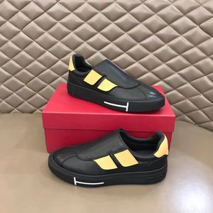 Marca 23S / S Gancini perforado Hombres Zapatillas de deporte Zapatos Piel de becerro granulada Malla de gamuza Gancio Caminar casual Alta calidad Monopatín al aire libre Caminar EU38-46 08