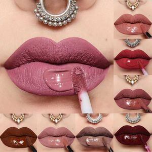 24 colores maquillaje lápiz labial Mate impermeable brillo de labios desnudo Mate moda duradera rojo marrón mujeres labios maquillaje cosméticos