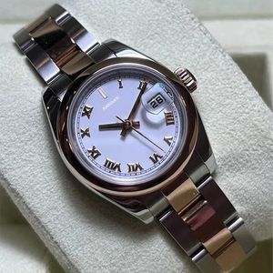 Merk Aaa Kwaliteit Orologio 28 mm 31 mm dames prachtige witte Romeinse digitale wijzerplaat met kleine wijzerplaat roestvrij staal goud en sierhorloge saffier waterdicht