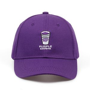 merk volwassen verstelbare honkbal cap mannen en vrouwen mode hiphop brief paars dronk borduurwerk zwarte hoed 220513