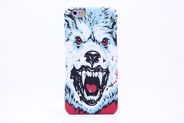 Patrón de marca Animales León Lobo búho trasera dura de la caja del teléfono para el iPhone 6S Caso 6 brillan en la oscuridad luminosa Bosque Rey pc