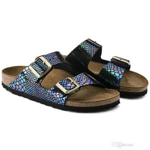 Merk Arizona mannelijke platte sandalen vrouwen casual schoenen mannelijke gesp zomer strand topkwaliteit lederen slippers met orignal box