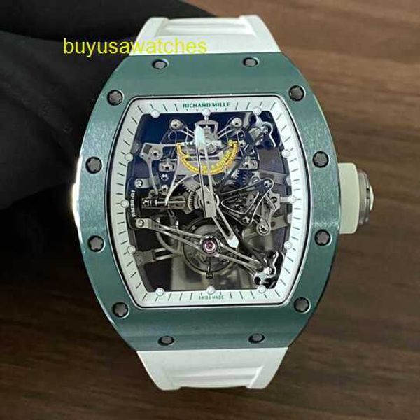 Marque Athleisure Montre RM Montre-Bracelet RM38-01 Série 42.7mm Manuel Rare Vert Foncé Céramique Rm3801 Tourbillon Limité