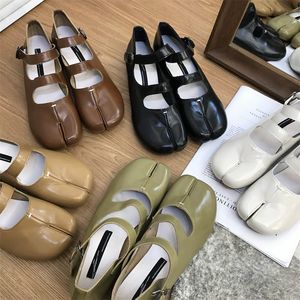 Merk B357D Dress Design Bailamos Split Toe Flats Tabi Ninja Low Heel Lichtgewicht platform Casual schoenen Dames dikke loafers 230703