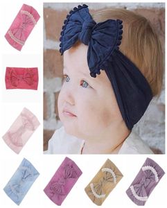 Marca Baby Hairband Niño Arco Pelos banda Borla Niñas Diademas Gran Nudo Turbante Niños Accesorios para el cabello 22 Diseños WY14352270593