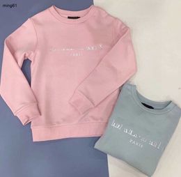 Sudadera con capucha de marca para bebé, suéter calado con estampado de letras para niños, talla 90-130, jersey suave y agradable para la piel para niños Oct25