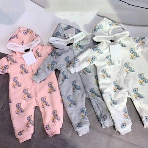 Merk pasgeboren rompertjes baby kinderen warme jumpsuits pasgeboren baby jongens meisjes dikke kleding spenen winter warme outdoorkleding