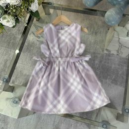 Merk babyrok geurige taro paars printing design prinses jurk maat 100-160 cm kinderen designer kleding zomer meisjes feestdress 24 mei