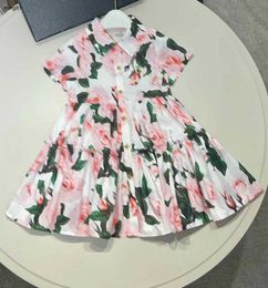 Marque Baby Jirt Gradient Floral Princess Robe Taille 110-160 cm Kids Designer Vêtements Summer High Quality Girls Partydress 24Pril