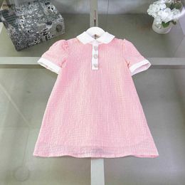 Merk Baby rok Mooie roze Princess Dress Grootte 100-150 cm Kids Designer Designer Kleding Shiny Pargin Decoratie Summer Girls PartyDress 24 May