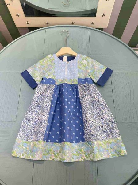Brand Baby Jirt plusieurs conceptions d'épissage imprimées Taille de robe princesse 100-160 cm pour enfants Designer Vêtements Summer Girls Partydress 24Pril