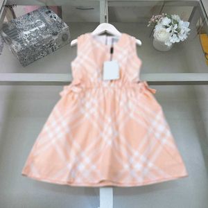 Marca Baby Skirt Orange Girls Partydress Tamaño 110-160 cm Decoración de la ropa de la ropa de diseño para niños en el vestido de princesa de la cintura 24 abril