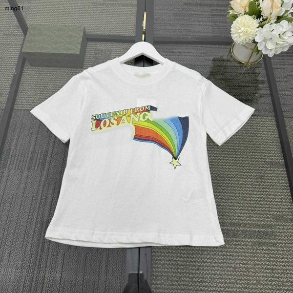 Marque bébé T-shirt motif de lettre arc-en-ciel impression t-shirt enfant taille 100-150 cm enfants vêtements de marque filles garçons t-shirts à manches courtes 24Mar