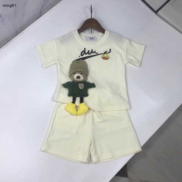 Marque Baby Tracksuit Child Summer Suit Kids Designer Clothes Taille 90-140 cm Tricote en Teddy Bear Design Boys T-shirts and short 24april