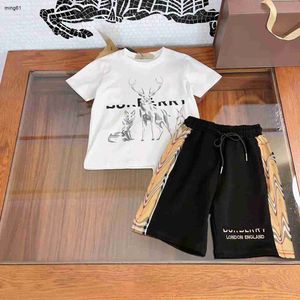 Marque bébé survêtements motif cerf imprimé été enfants T-shirt ensemble taille 110-160 CM enfant t-shirt à manches courtes et short 24Feb20