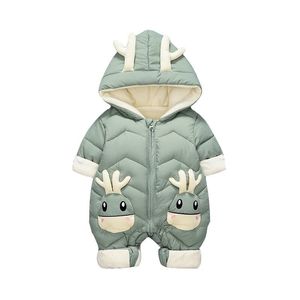 Marca Baby Winter Snowsuit Plus Velvet Thick Baby Boys Mono 0-3 años Recién nacido Romper Ropa de niña Monos Abrigo para niños 201128
