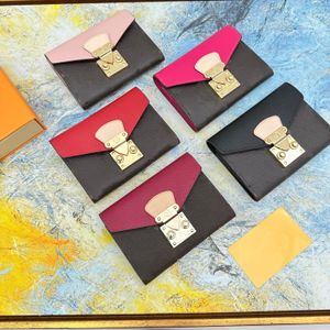 Markentaschen Damen Kurze Geldbörsen Designer Pallas Multi-Karten-Geldbörse Luxus-Spleißbrief Metallschnalle Klappbare tragbare Geldbörsen Weibliche Clutch-Taschen Zippy Pocket